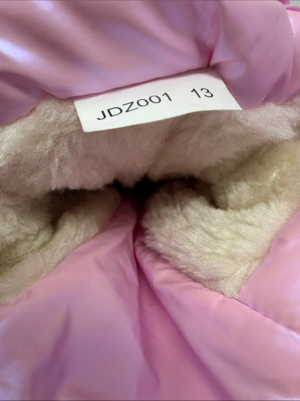 K Kom-Forme Pink Girls Puffy Insulated Snow Boots with Drawcord Size 13